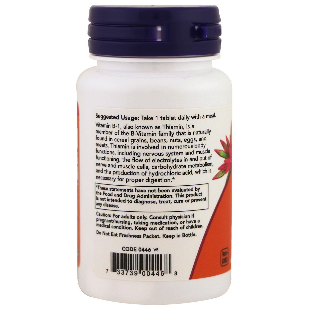 NOW Vitamin B-1 (thiamine) 100mg, 100 Tablets (Pack of 4)