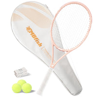 Thumbnail for MBFISH Tennis Racket - Super Value Set with Pre-Strung, Comfortable Handle, 27'' Tennis Racquet for Adults, Includes 3 Tennis Balls, 2 Overgrips and 1 Tennis Bag Coral Pink