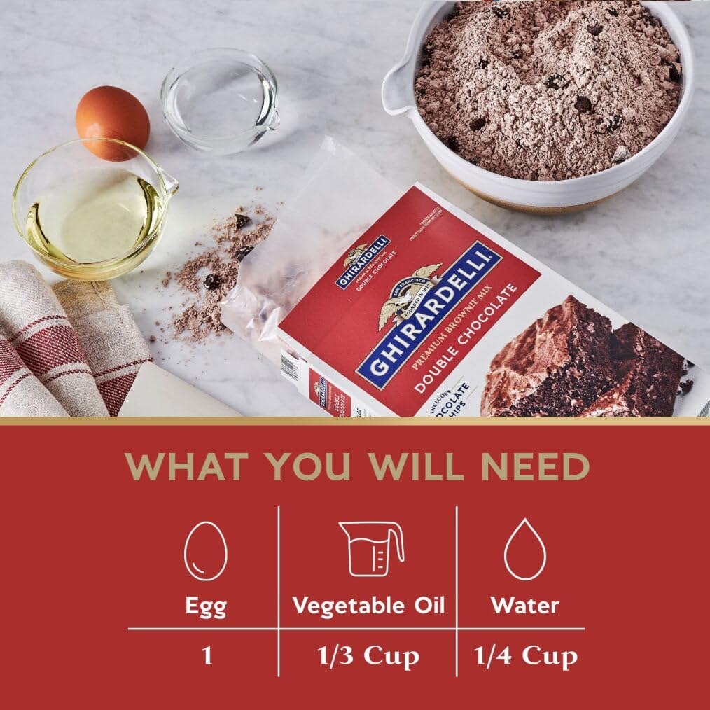 GHIRARDELLI Double Chocolate Premium Brownie Mix, 18 oz Box
