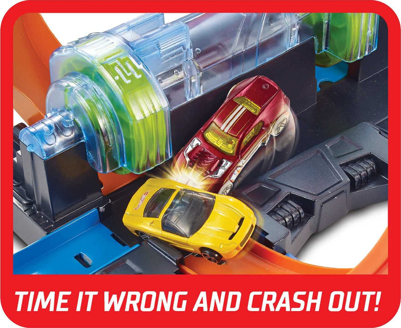 Hot Wheels Track Set and Toy Car, Large-Scale Motorized Track with 3 Corkscrew Loops, 3 Crash Zones and Toy Storage (Amazon Exclusive)
