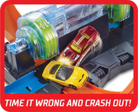 Thumbnail for Hot Wheels Track Set and Toy Car, Large-Scale Motorized Track with 3 Corkscrew Loops, 3 Crash Zones and Toy Storage (Amazon Exclusive)