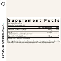 Thumbnail for Codeage Liposomal Spermidine NAD+ Spermidine Supplement - 500 Mg NAD+ Vitamin C - Liposomal Delivery - Nicotinamide Adenine Dinucleotide Pills - 1 Capsule Per Serving - Vegan, Non-GMO - 30 Capsules
