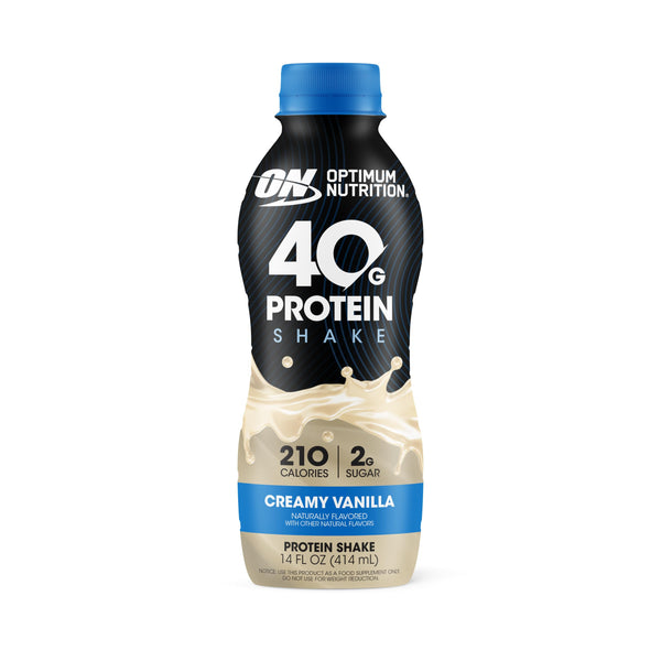 Optimum Nutrition 40g Protein Shake, 40g of Protein, Naturally Flavored, Complete Protein Drink, Creamy Vanilla, 14 Fl Oz, 1 Count
