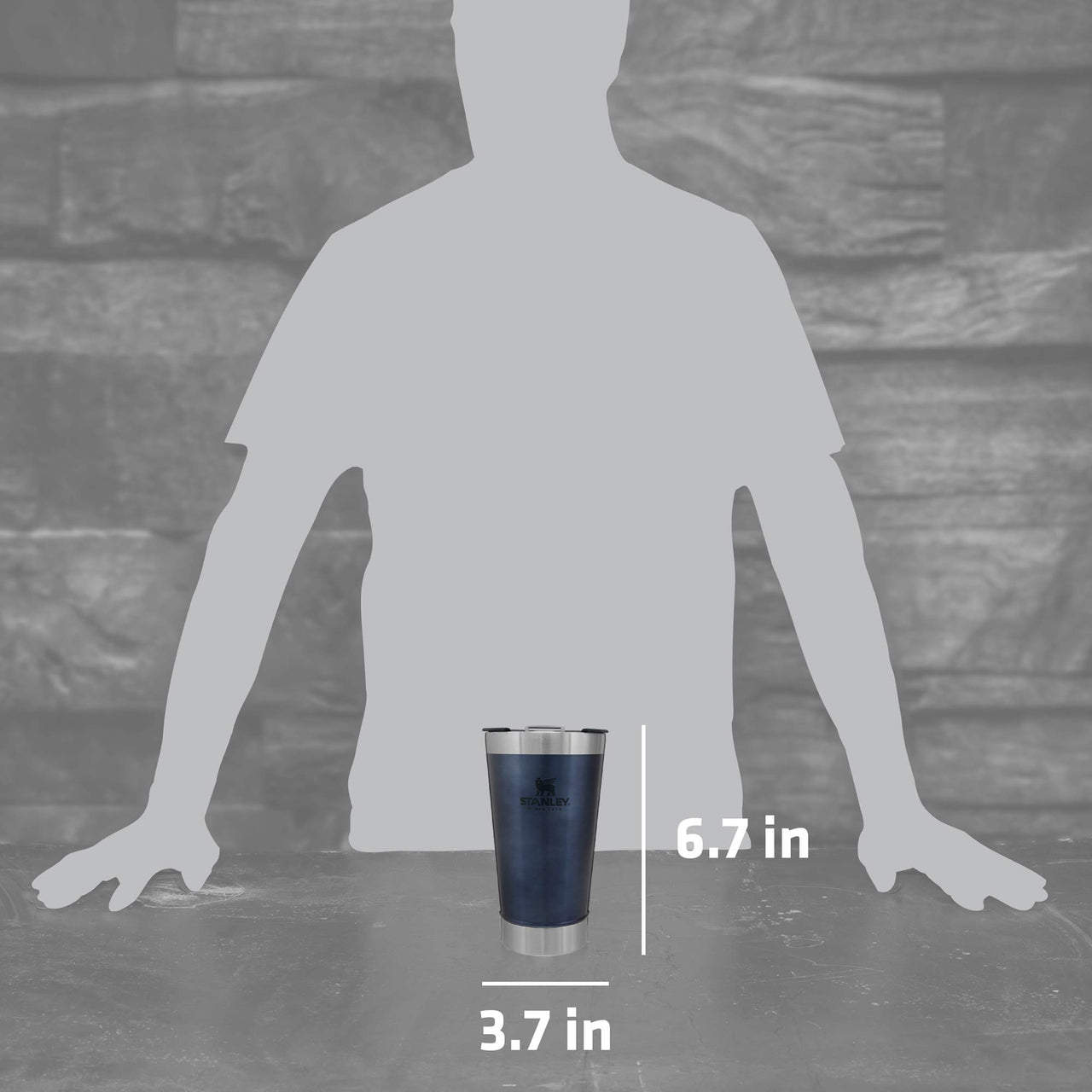 STANLEY Stay-Chill Beer Pint 16 oz | Wide Mouth Lid | Built-In Bottle Opener | Beer Tumbler Cup | Insulated Stainless Steel Pint Glass | BPA-Free | Nightfall