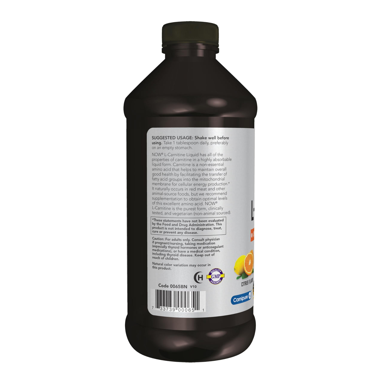 NOW Foods Sports Nutrition, L-Carnitine Liquid 1000 mg, Highly Absorbable, Citrus, 16-Ounce