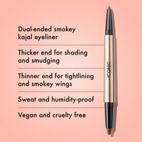 Thumbnail for ICONIC LONDON Smokey Eye Duo Eyeliner | Creamy, Easy to Blend 2-in-1 Eyeliner Crayon, Water Resistant, Cruelty Free, Vegan Makeup (Spiced Plum) 0.027 oz