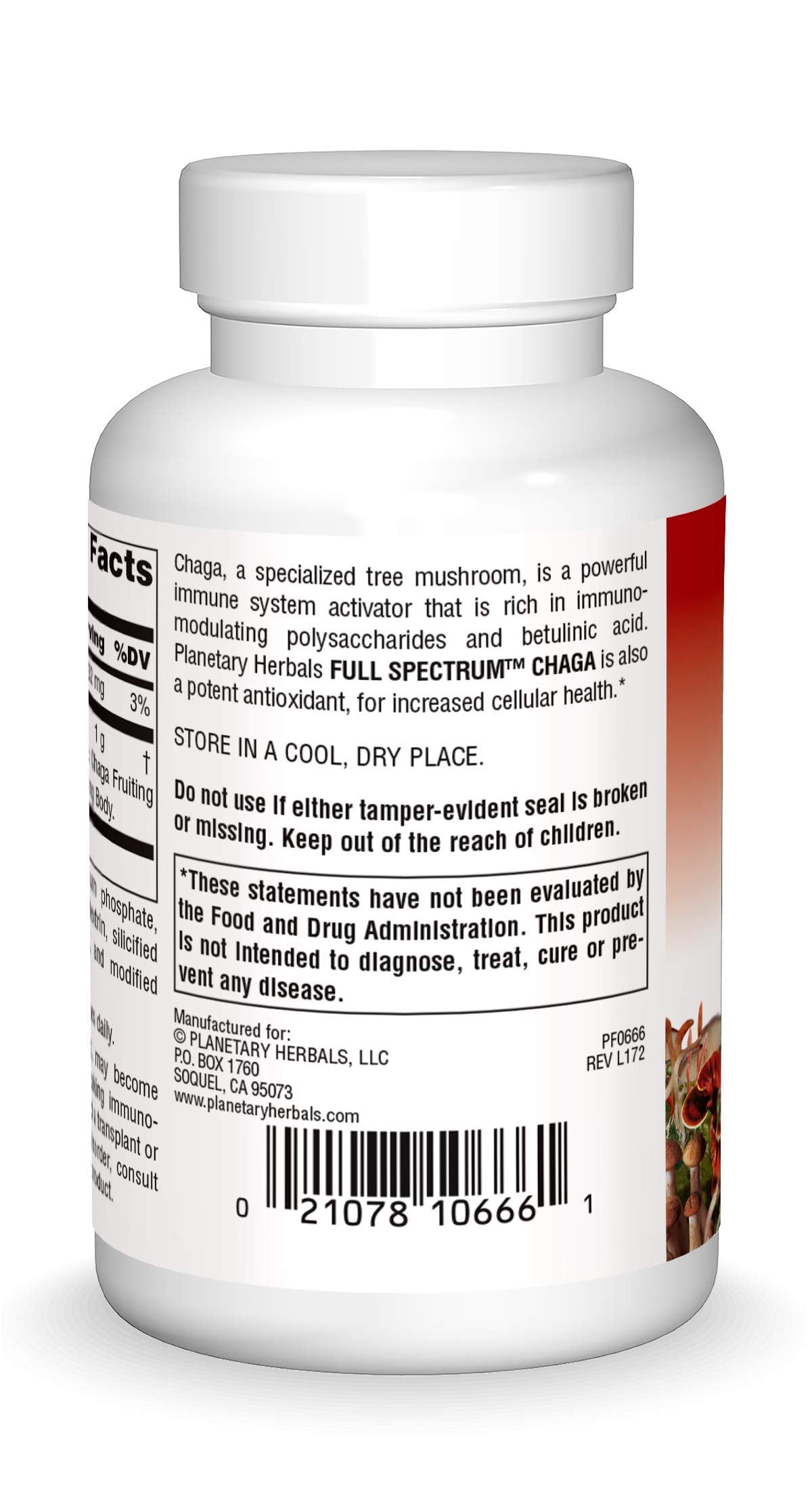 Planetary Herbals Chaga Full Spectrum, Enhance Cellular Immunity, 60 Tablets