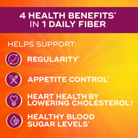 Thumbnail for Metamucil 4-in-1 Psyllium Husk GLP-1 Friendly Fiber Supplement, Real Sugar, 114 tablespoons, Orange Flavored, Daily Fiber Powder for Digestive Health, made with Plant-Based Psyllium Husk Fiber