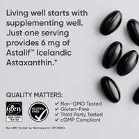 Thumbnail for Sports Research Astaxanthin Supplement from Algae - Softgels for Antioxidant Activity, Skin & Eye Health Support - Made with Coconut Oil, Non-GMO Verified & Gluten Free - 6mg, 120 Count