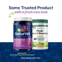 Thumbnail for NaturVet Hemp Aches & Discomfort Plus Hemp Seed for Dogs, 60 ct Soft Chews, Made in The USA