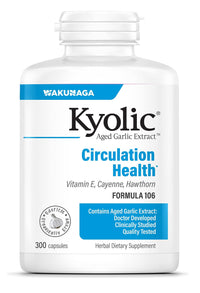 Thumbnail for Kyolic Aged Garlic Extract Formula 106, Circulation Health, 300 Capsules (Packaging May Vary)