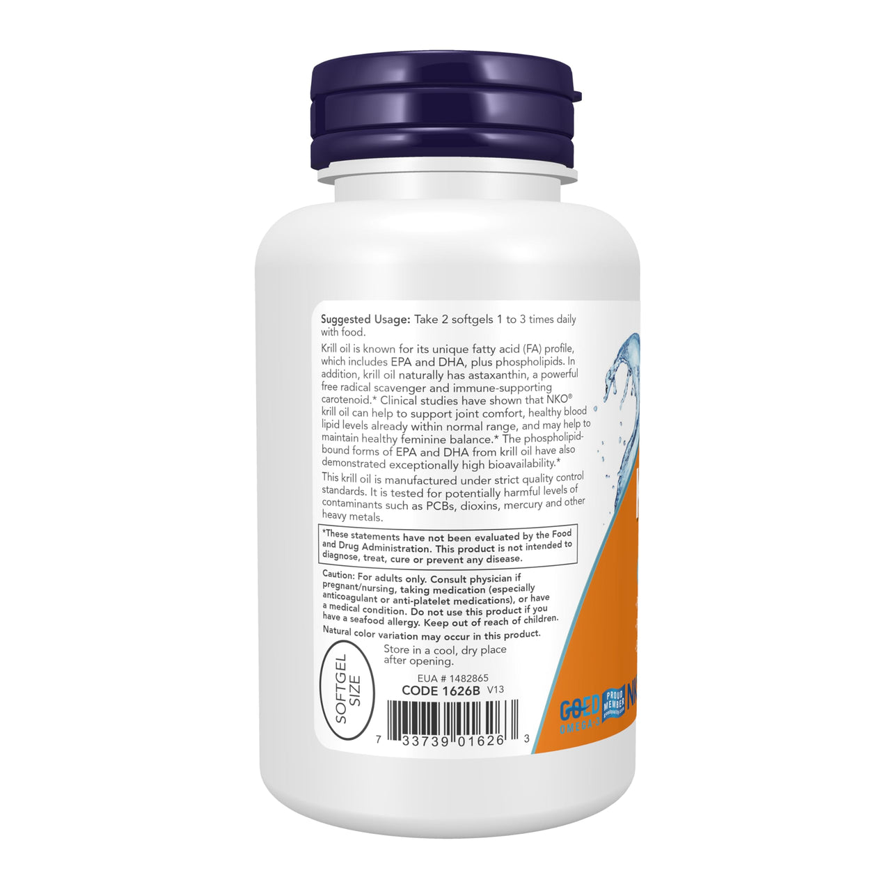 NOW Supplements, Krill Oil 500 mg, Phospholipid-Bound Omega-3, Cardiovascular Support*, 120 Softgels