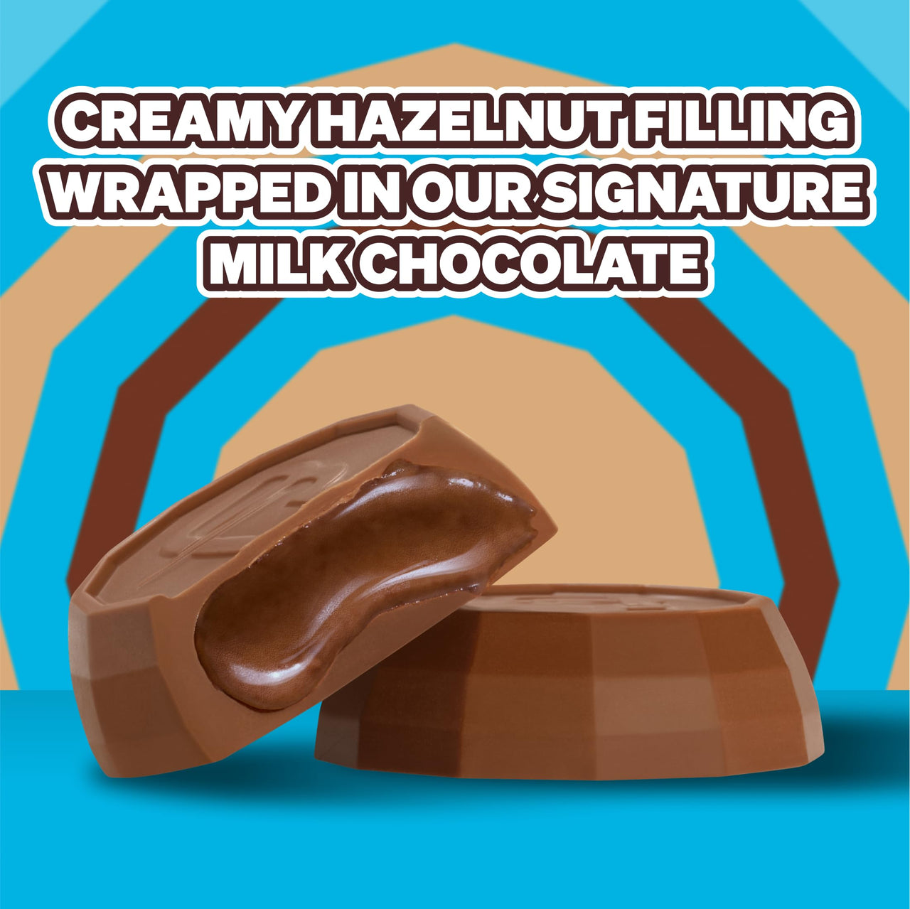 MrBeast Feastables Hazelnut Cups, 24 Count, Milk Chocolate with Creamy Hazelnut Filling, 2-Cup Packs, Fairtrade Cocoa