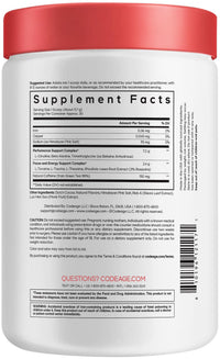 Thumbnail for Codeage Pre-Workout Energy Elite Max - Chocolate Brownie Batter Flavor - L-Citrulline, Betaine, Beta-Alanine, Rhodiola Rosea, L-Tyrosine, Taurine - Workout Energy Powder Supplement - 12.45 oz