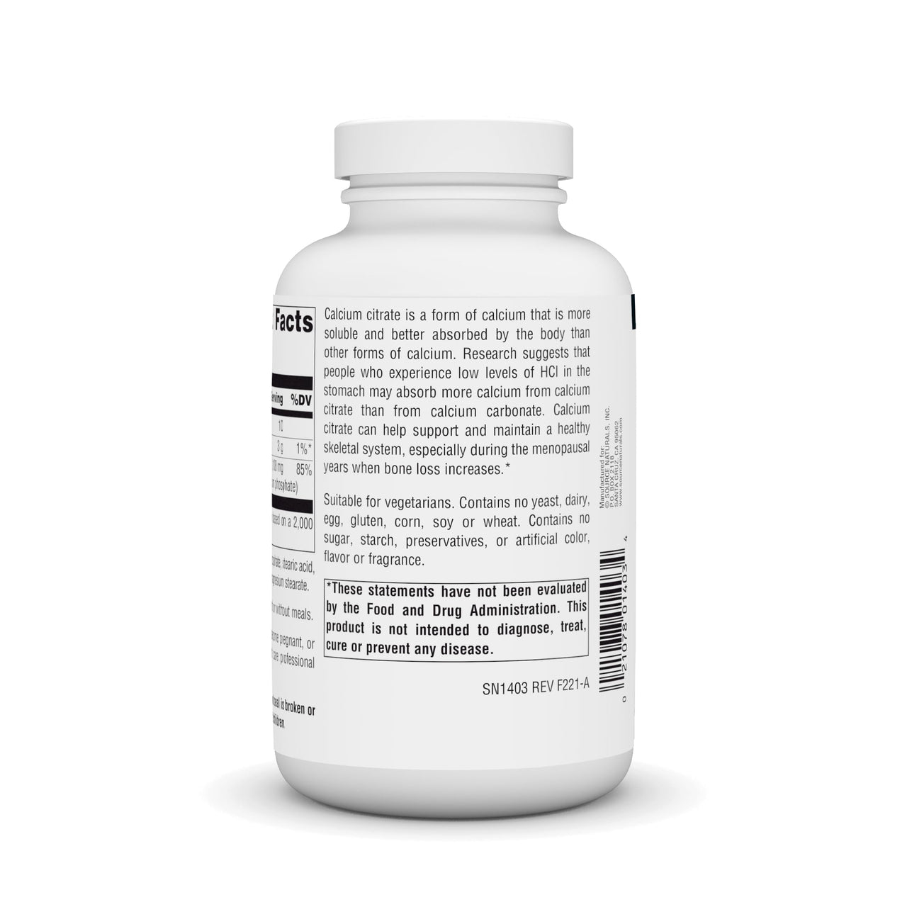 Source Naturals Calcium Citrate1,000 mg of Calcium Citrate per Serving, 1,000 mg Tabs, 180 ct