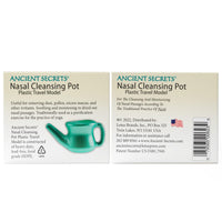 Thumbnail for Ancient Secrets Neti Pot Sinus Rinse - Nasal Cleansing Pot, Plastic Travel Model, Nasal Irrigation, BPA-Free Neti Potâ€¯+ 6 Pre-Measured Packs of Nasal Cleansing Salt