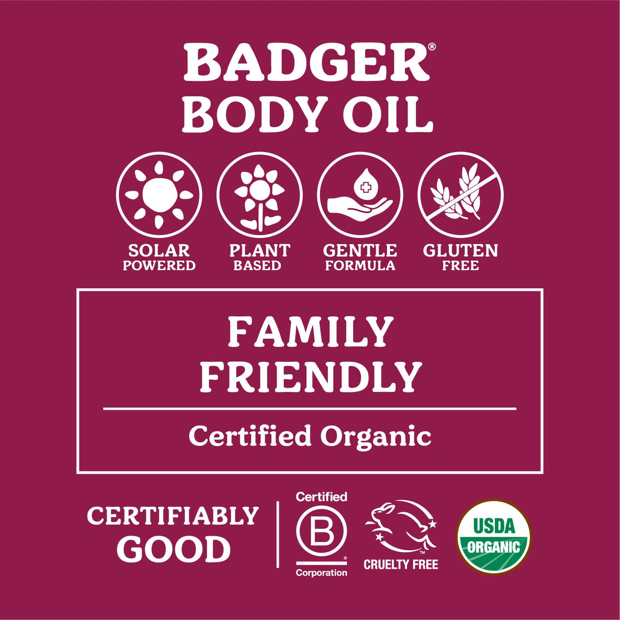 Badger Rose Body Oil, 100% Organic Rose Scented Body Oil, All Natural Body Moisturizer, Organic Jojoba & Rose Oils Soothe Dry Skin, 4 fl oz Glass Bottle