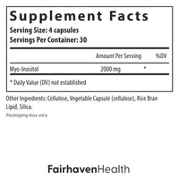 Thumbnail for Fairhaven Health Myo-Inositol Supplement for Women and Men | Vitamin B8 2000mg | Vegan Inositol Powder Capsules | Gluten, Dairy and Soy Free | 120 Inositol Capsules