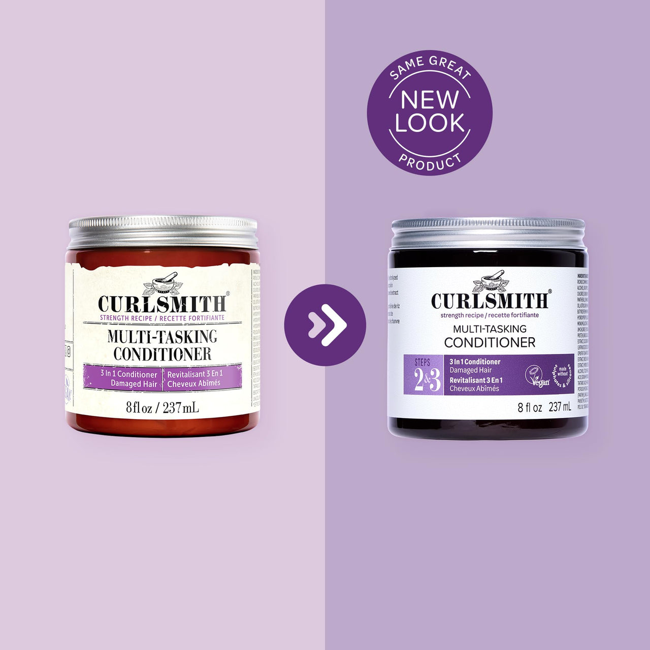 CURLSMITH Multi-Tasking 3-in-1 Curl Conditioner, Use as a Protein-Rich Rinse Out, Leave In or Deep Conditioner, For All Curl Types, Vegan & Cruelty-free (8 oz)