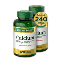 Thumbnail for Nature's Bounty Calcium 1200 mg with Vitamin D3 - Bone Health Softgels, Calcium and Vitamin D Supplement, 120 Ct (2-Pack)