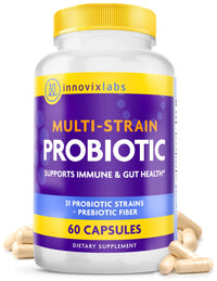 Thumbnail for InnovixLabs Multi Strain Probiotics for Women & Men - Probiotic Supplement - 50 Billion CFU - Gut Health, Immune Support, Digestion, Lactobacillus Acidophilus, Prebiotics and Probiotics, 60 Capsules