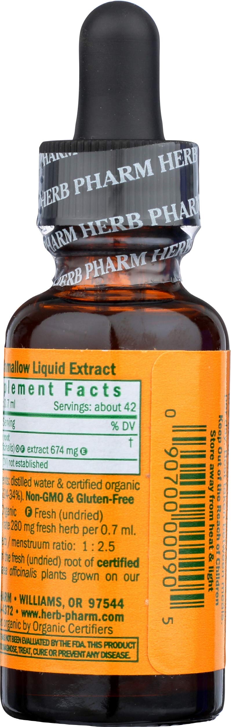 Herb Pharm Certified Organic Marshmallow Liquid Extract - 1 Ounce