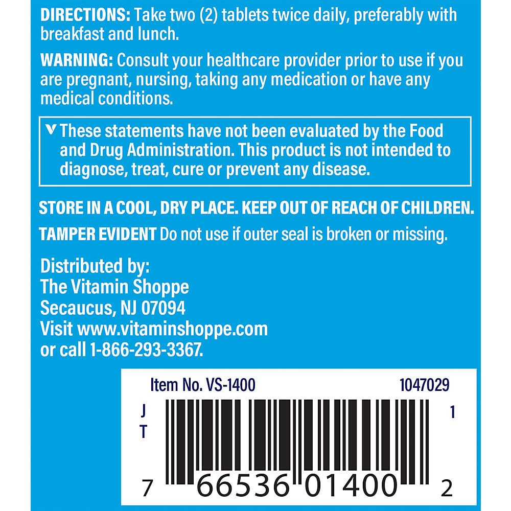 The Vitamin Shoppe Magnesium 500MG - Muscle Relaxation, Bone Health & Energy Production Support, Daily Mineral (100 Tablets)