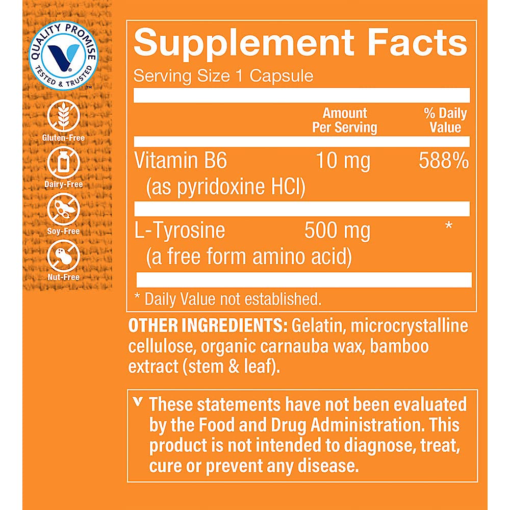 The Vitamin Shoppe L-Tyrosine 500 (100 Capsules) (100 Capsules)