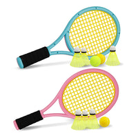 Thumbnail for Crefotu Kid Tennis Racket Set for Toddler,Children,Sponge Handle, Includes 6 Badminton, 1 Tennis Ball, Bag and 2 Balls - Increase Children's Sports,Improve Tennis Skills