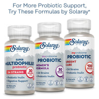 Thumbnail for Solaray Multidophilus 12 Strain Probiotic 20 Billion CFU, Probiotics for Digestive Health for Women and Men, Daily Gut Health Support Complex with Prebiotic Inulin, No Dairy - 100 VegCaps