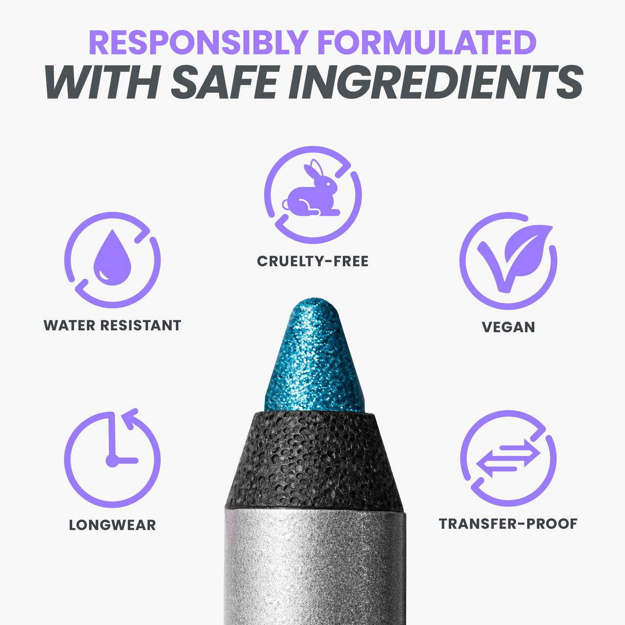 Wonderskin Eyeliner Pencil, 1440 Longwear Blue Eyeliner Pencil - Waterproof, Sharpenable & Smudge Proof (Aqua)