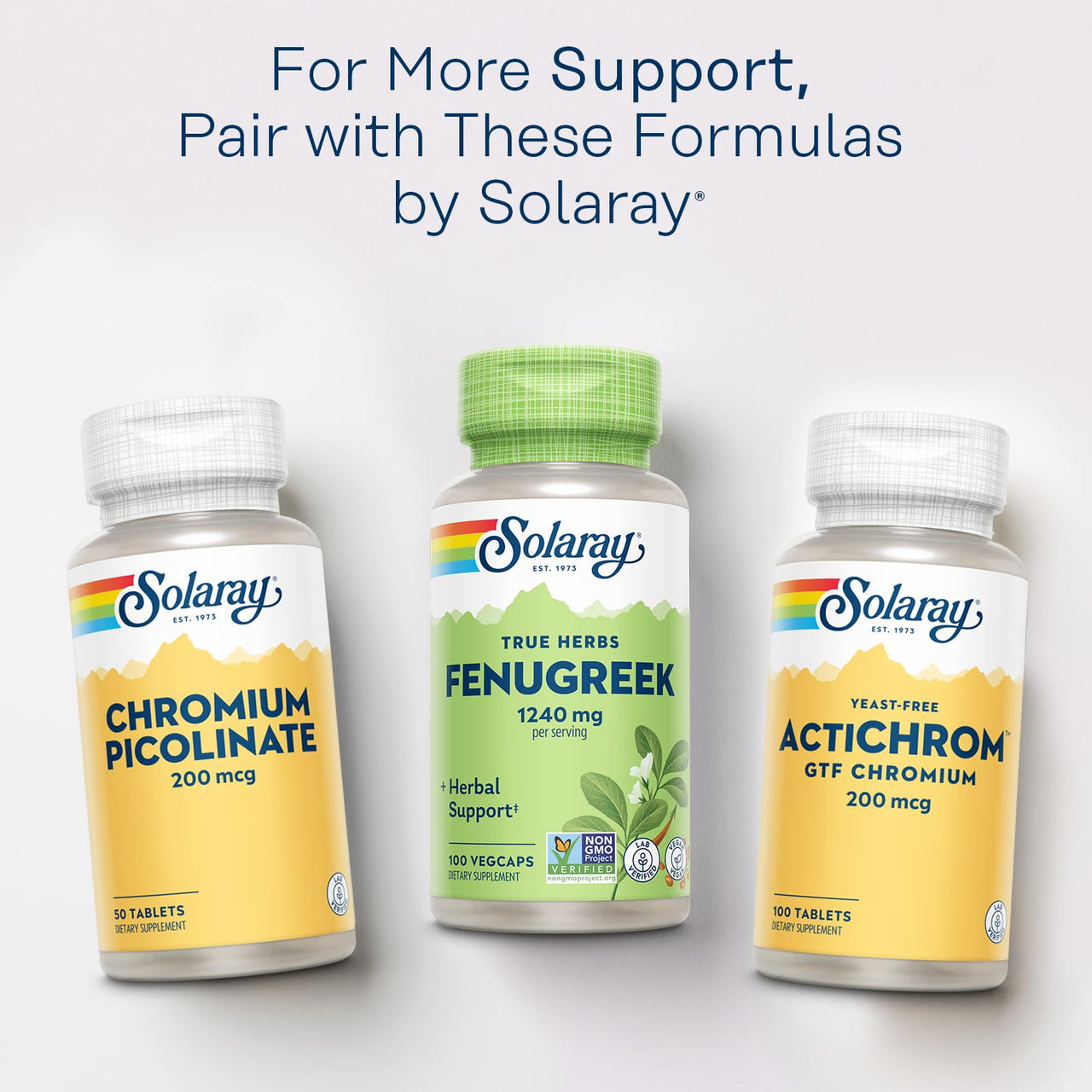 SOLARAY Fenugreek Seed 1240 mg, Healthy Digestion Support and More, Vegan and Lab Verified for Quality, 50 Servings, 100 VegCaps