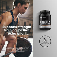Thumbnail for Optimum Nutrition Platinum Rebuild, Premium Platinum Blend Protein Powder with Creatine Monohydrate, Dark Chocolate, 20 Servings