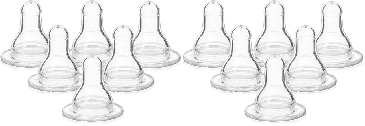 Evenflo Feeding Classic BPA-Free Silicone Medium Flow Nipples - 3 Months+, Clear 6 Count (Pack of 2)