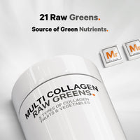 Thumbnail for Codeage Multi Collagen Protein + Organic Raw Greens Superfood Capsules Supplement, 21 Fruits & Veggies, Grass-Fed Hydrolyzed Collagen Peptides, 5 Types All-in-One, 180 Count