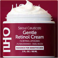 Thumbnail for SeoulCeuticals 1% Korean Retinol Night Cream - 97.5% Snail Mucin + 2% Niacinamide Moisturizer for Face - Gentle K Beauty for Sensitive Skin 2oz