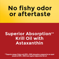 Thumbnail for Nature Made Superior Absorption Krill Oil 500mg with Astaxanthin and Phospholipids, Omega 3 for Heart Health Support, Antarctic Krill Oil Supplement, 100 Softgels, 100 Day Supply