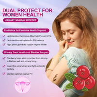 Thumbnail for OMOGS Women's Probiotic, with Cranberry Extract, Organic Prebiotics & Vitamin C, 90 Billion CFUs,18 Strains, Help for Boost Immune, Digestive, Gut Health & Women's Health, Gluten & Soy Free,90 Tablets