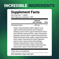 Thumbnail for Dr. Berg's Greens Superfood Cruciferous Vegetable Tablets - Vegetable Supplements for Adults w/ 11 Phytonutrient Super Greens Tablets - Energy, Immune System & Liver Veggie Tablets - 250 Tablets