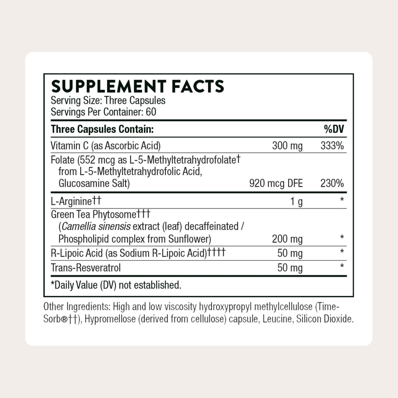 THORNE - L-Arginine Plus - Added Antioxidant Support - Supports Heart Health, Nitric Oxide Production, Exercise Capacity & Optimal Blood Flow* - Third-Party Certified - Dairy-Free - 180 Capsules