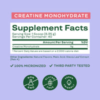 Thumbnail for Bloom Nutrition Creatine Monohydrate Powder, 5g Micronized Creatine per Serving, Supports Muscle Recovery, Strength, Endurance, Pre or Post Workout, Gluten Free, Non GMO, Raspberry Lemon, 40 SVG, 9 oz