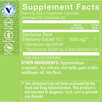 Thumbnail for The Vitamin Shoppe Sambucus Black Elderberry Extract - Immune Defense & Seasonal Wellness | Premium Concentrate | 100 Capsules | Year-Round