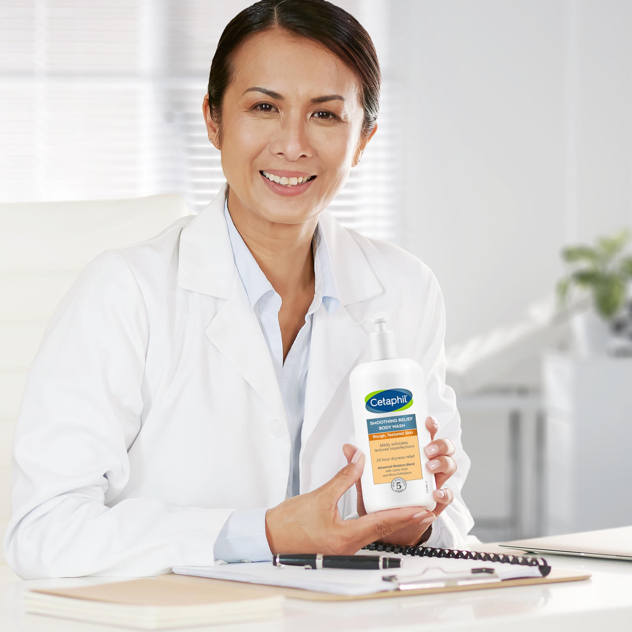 Cetaphil Body Wash, Smoothing Relief Exfoliating Body Wash, Mildly Exfoliates To Smooth Rough, Textured Skin, 24 Hour Dryness Relief, For Sensitive Skin, 20 oz