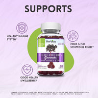 Thumbnail for HERBION Elderberry Gummies with Vitamin C & Zinc - Healthy Immune System Support - Gluten-Free & Gelatin-Free - 60 Gummies for Adults & Children 4 Years & Above - Made in USA, 60 Count (Pack of 1)