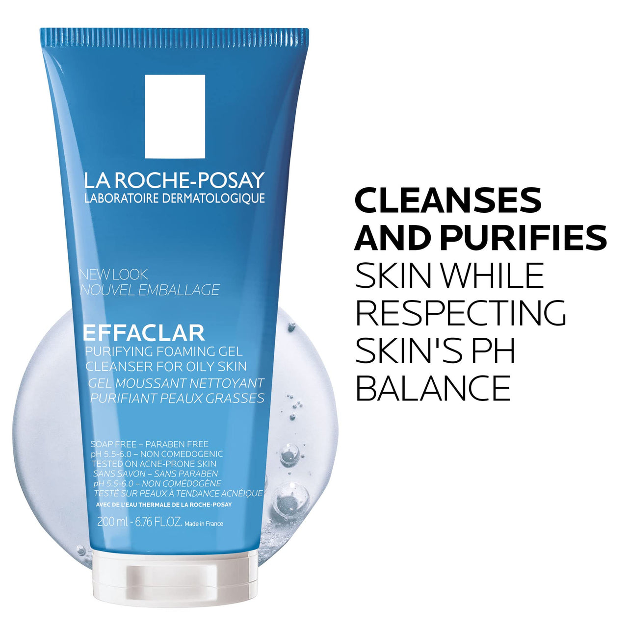 La Roche-Posay Effaclar Purifying Foaming Gel Cleanser for Oily Skin, With Zinc Pidolate To Remove Excess Oil & Shine, Alcohol Free & Oil Free, Face Wash For Oily Skin, Sensitive Skin Tested