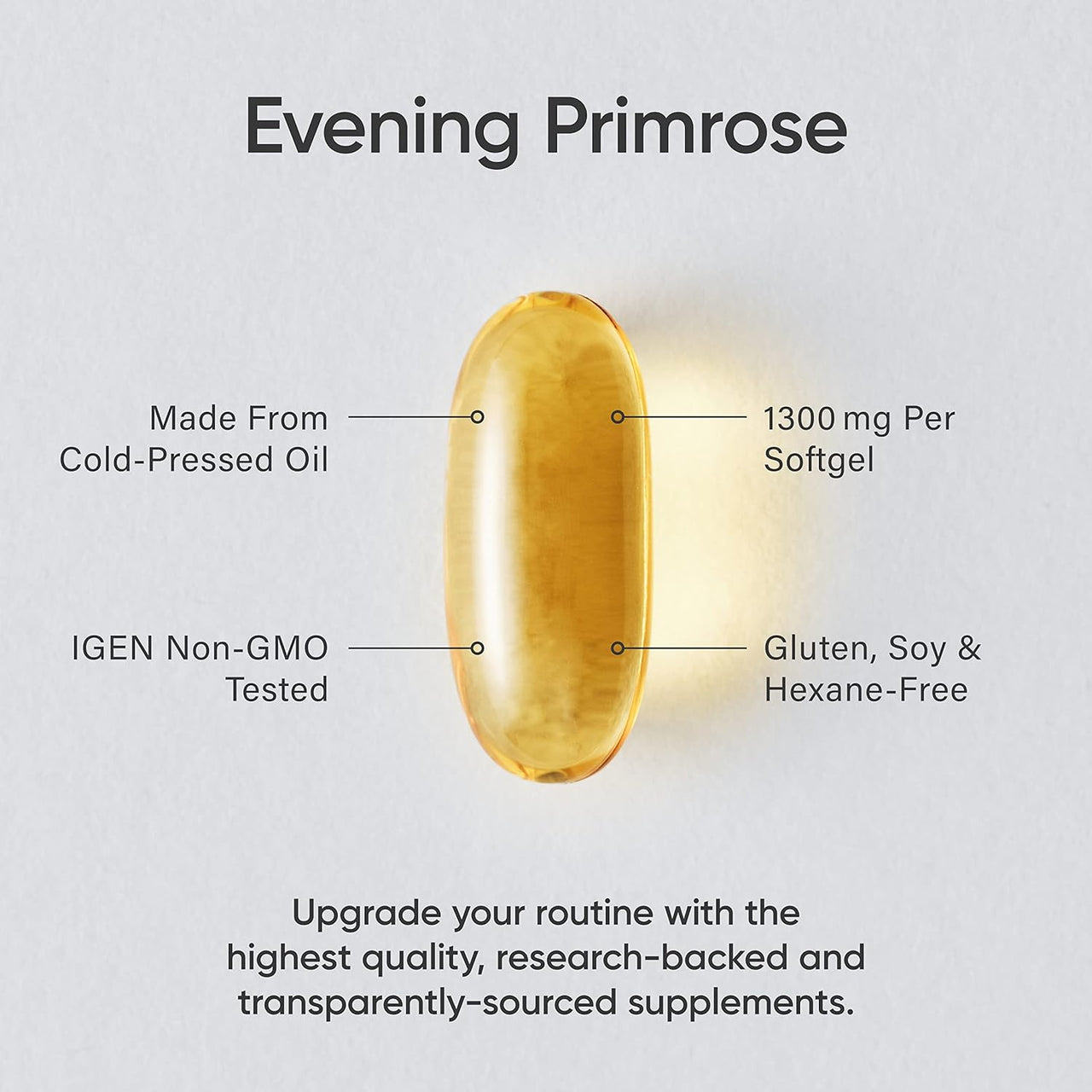 Sports Research Evening Primrose 1300mg Softgels With Cold Pressed Oil