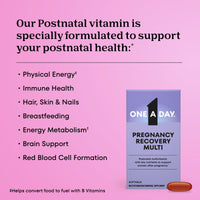 Thumbnail for One A Day Postnatal Vitamins for Women, Postnatal Multivitamin with Folic Acid, Omega-3 DHA, B Vitamins, Support Immune Health, Breastfeeding, Post Partum Essential Nutrients for Women, 60 Ct