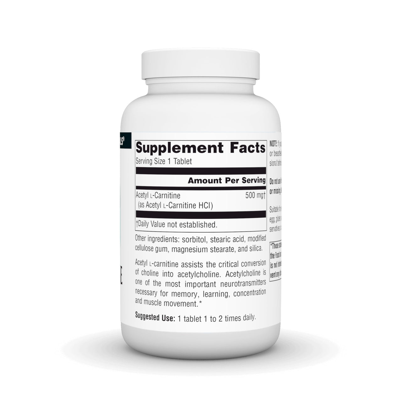 Source Naturals Acetyl L-Carnitine 500 Mg Tablet, 120 Count