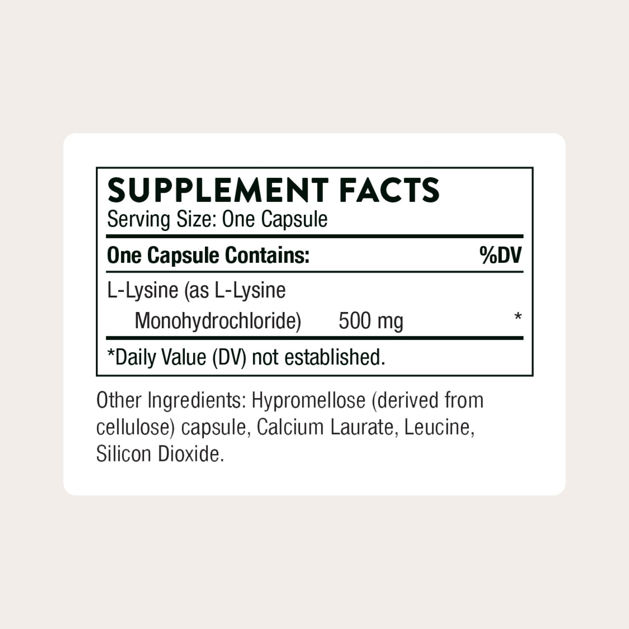 THORNE - Lysine - Essential Amino Acid for Skin Health, Energy Production & Immune Function* - 500 mg - 60 Servings