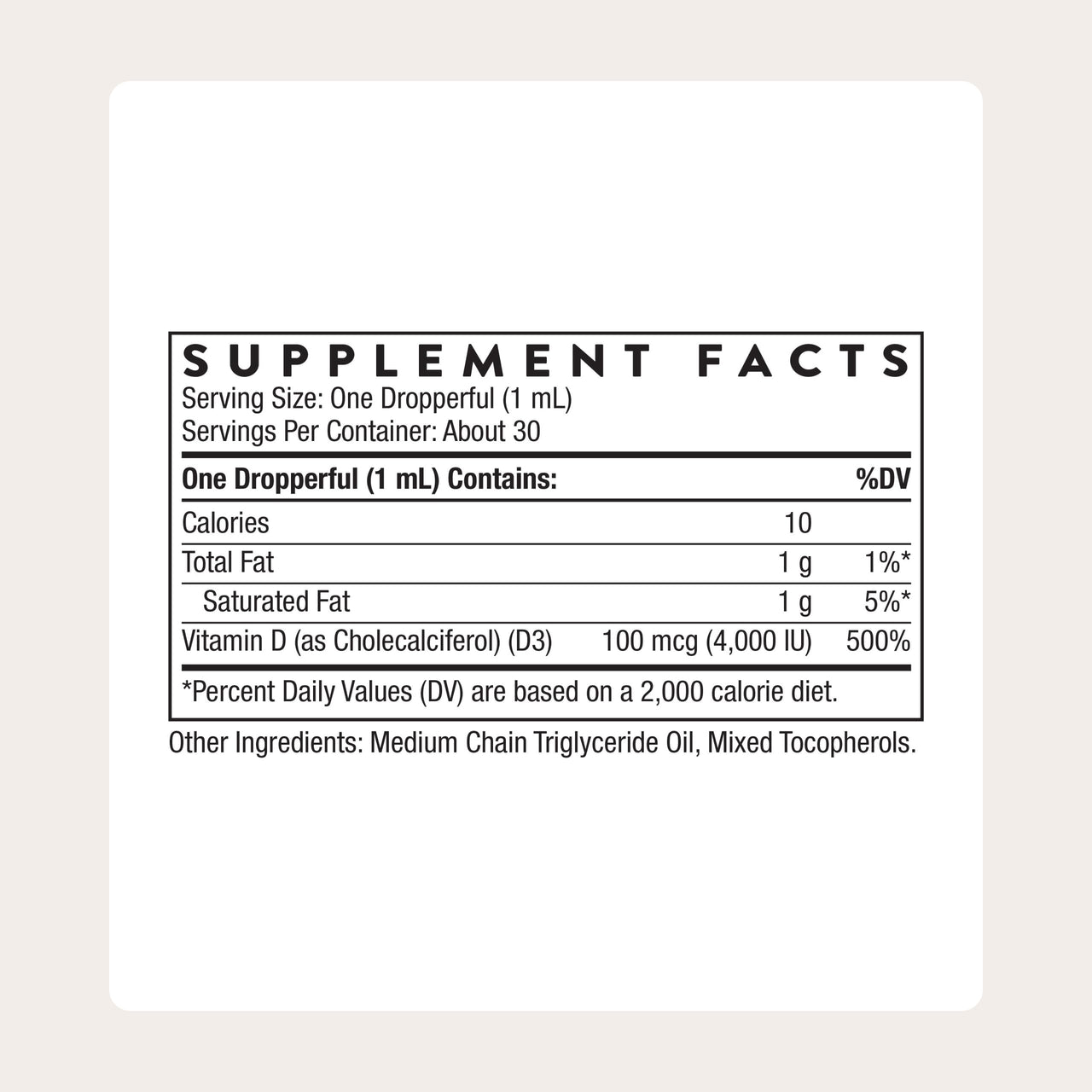 THORNE - Vitamin D3 with a Metered Dispenser - Liquid Vitamin D Vegan Supplement - Supports Healthy Bones, Teeth & Muscles, Plus Cardiovascular & Immune Function* - 4,000 IU - 1 Fl Oz - 30 Servings